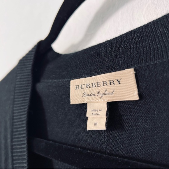 Burberry Button Up Sweater Black Medium - Picture 5 of 10